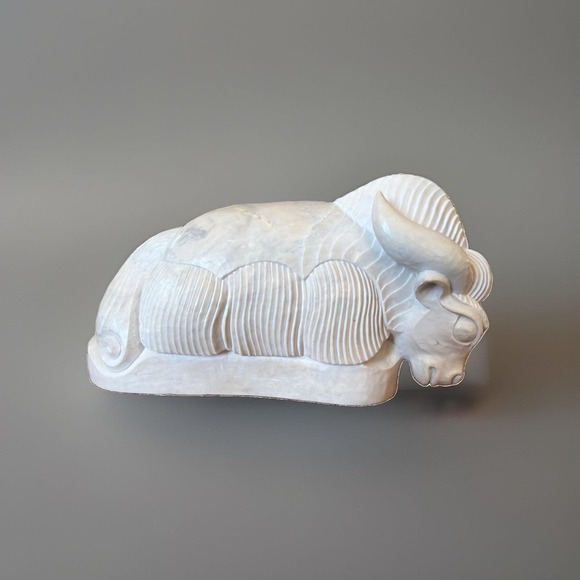 Estate Other - 1988 Signed Tuva Agalmatolite Stone Bison Carving James Olson Museum Estate